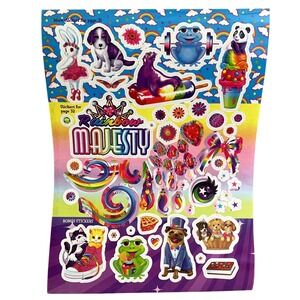 Vintage Lisa Frank Rainbow‎ Cat Dog seal Pug Kitten Panda Bunny Icecream Sticker